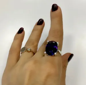 Oval Amethyst Statement Ring