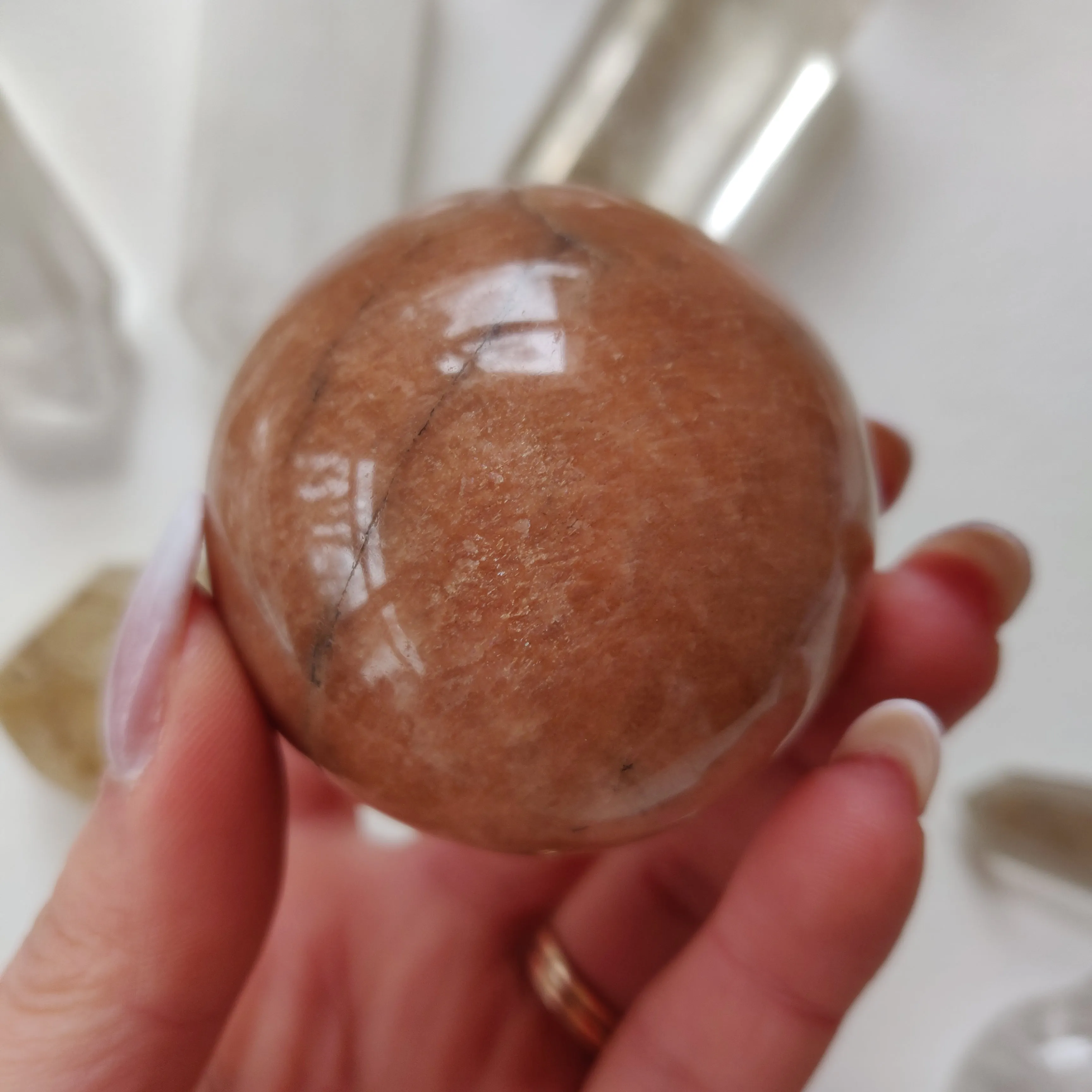 Peach Moonstone Sphere (#2)