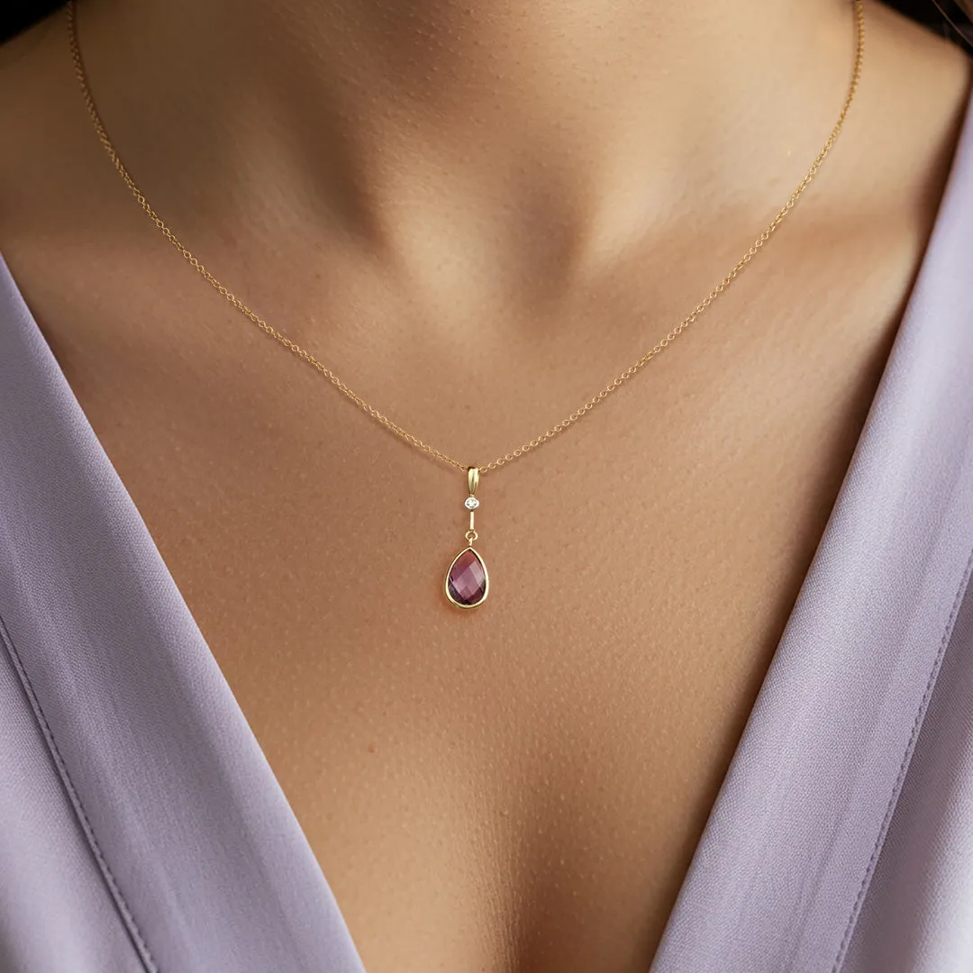 Pear Amethyst Radiance Pendant