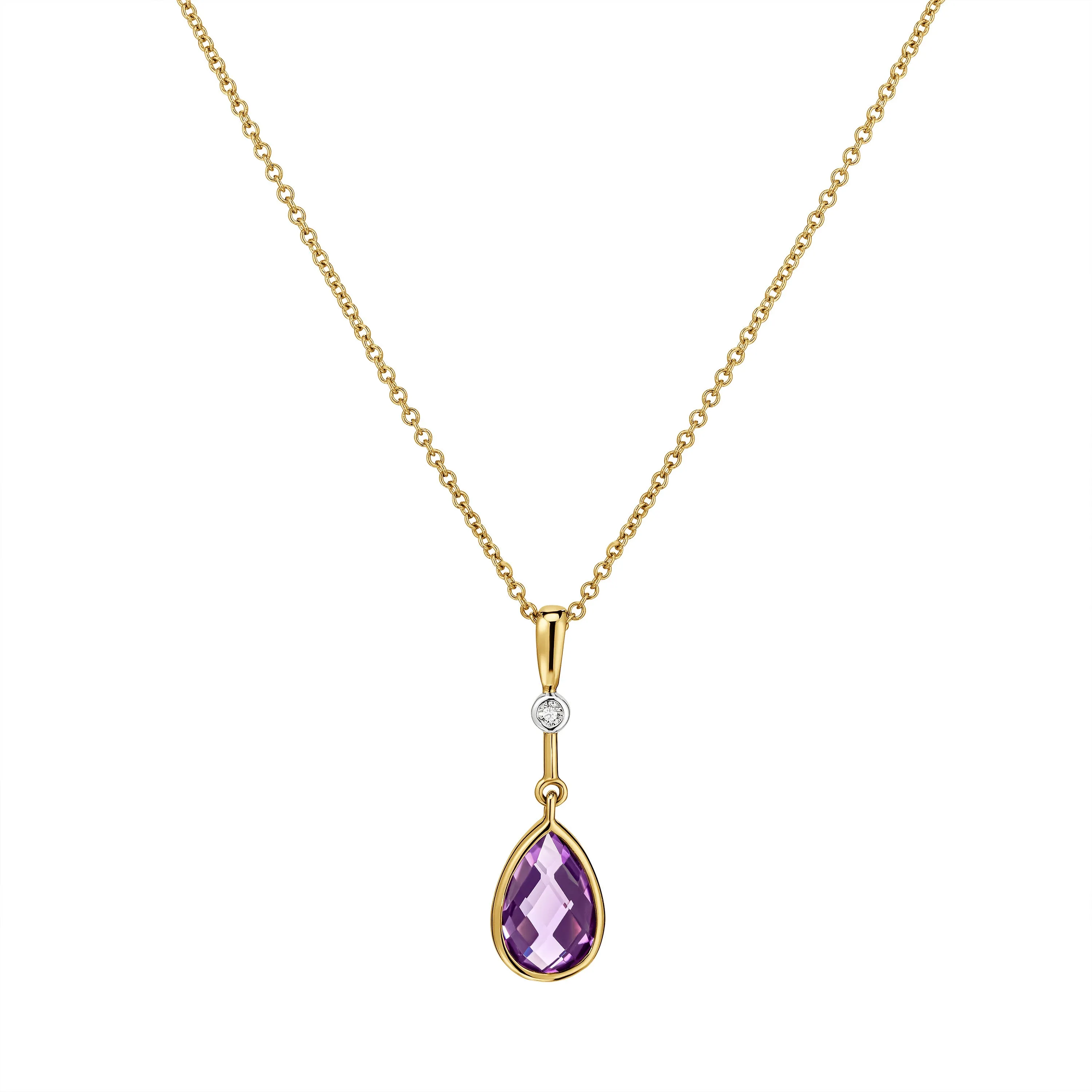 Pear Amethyst Radiance Pendant