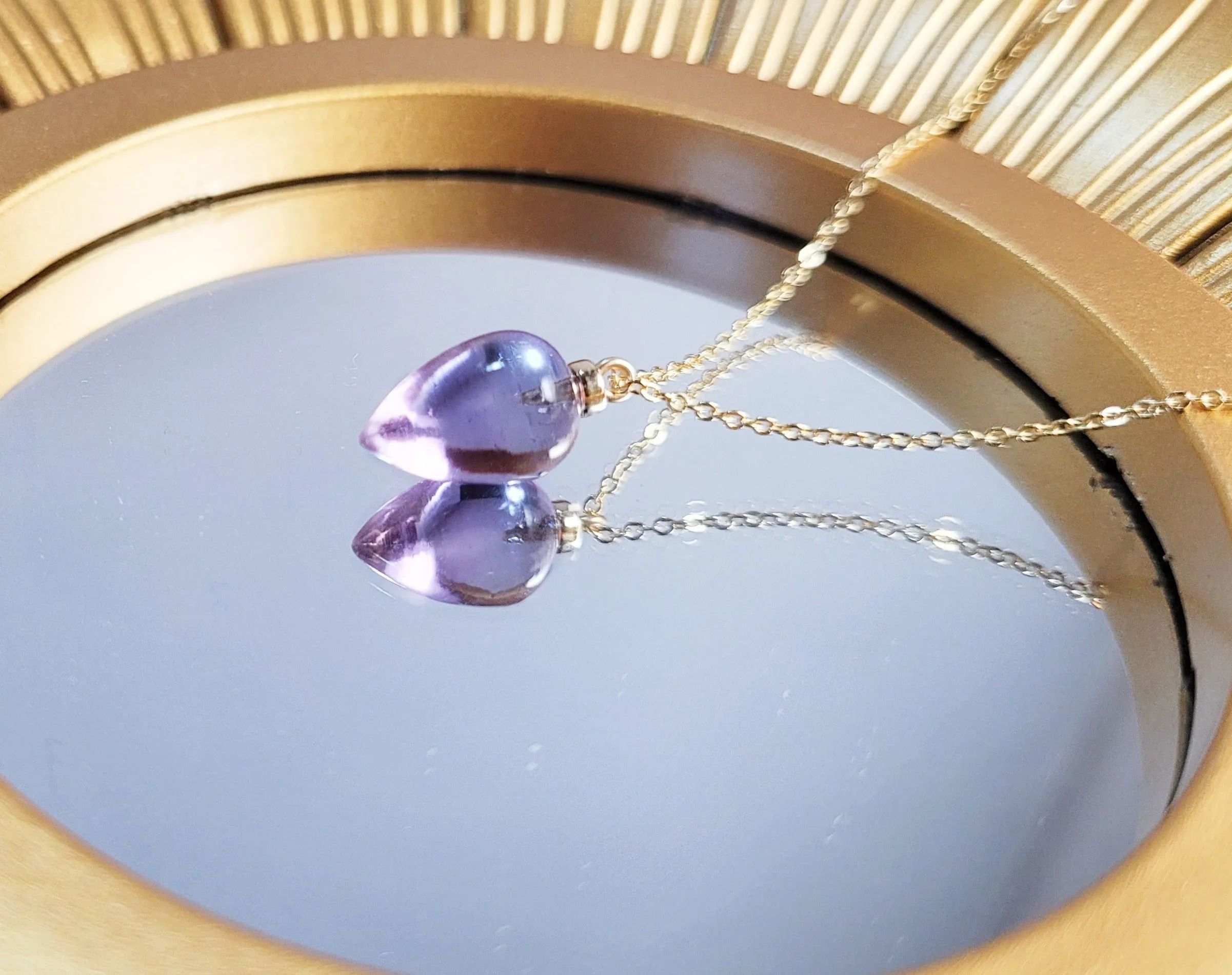 Pink Amethyst Pendant Necklace