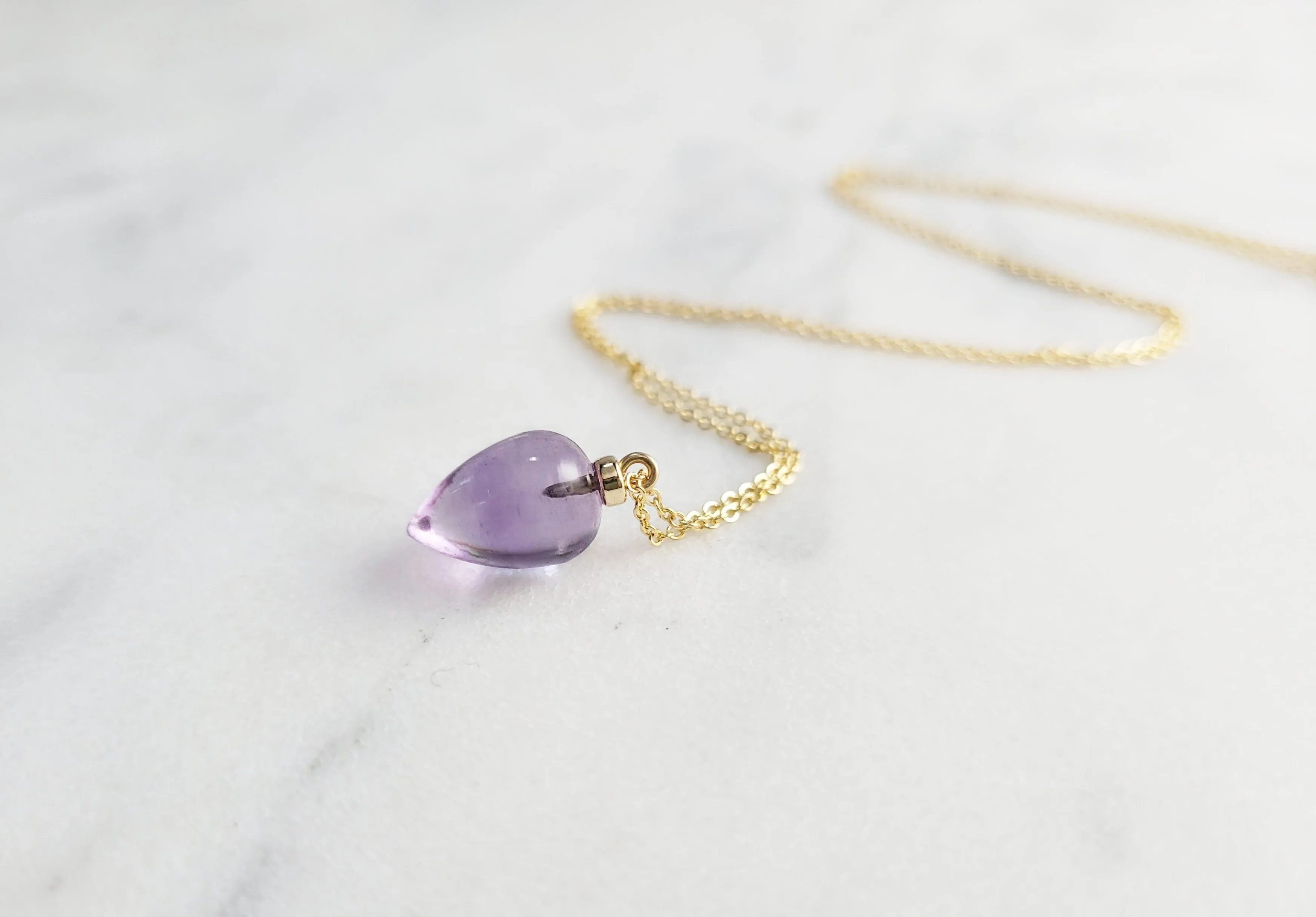 Pink Amethyst Pendant Necklace