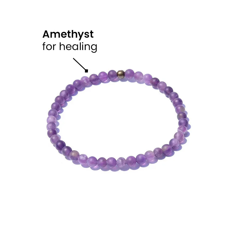 "Healing" Matte Amethyst Delicate Bracelet
