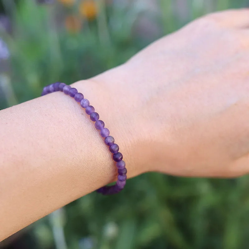 "Healing" Matte Amethyst Delicate Bracelet