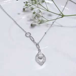 Radiant Teardrop Necklace with Center Zircon