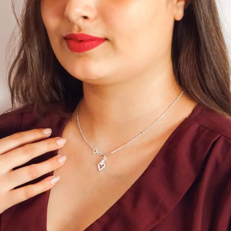 Radiant Teardrop Necklace with Center Zircon