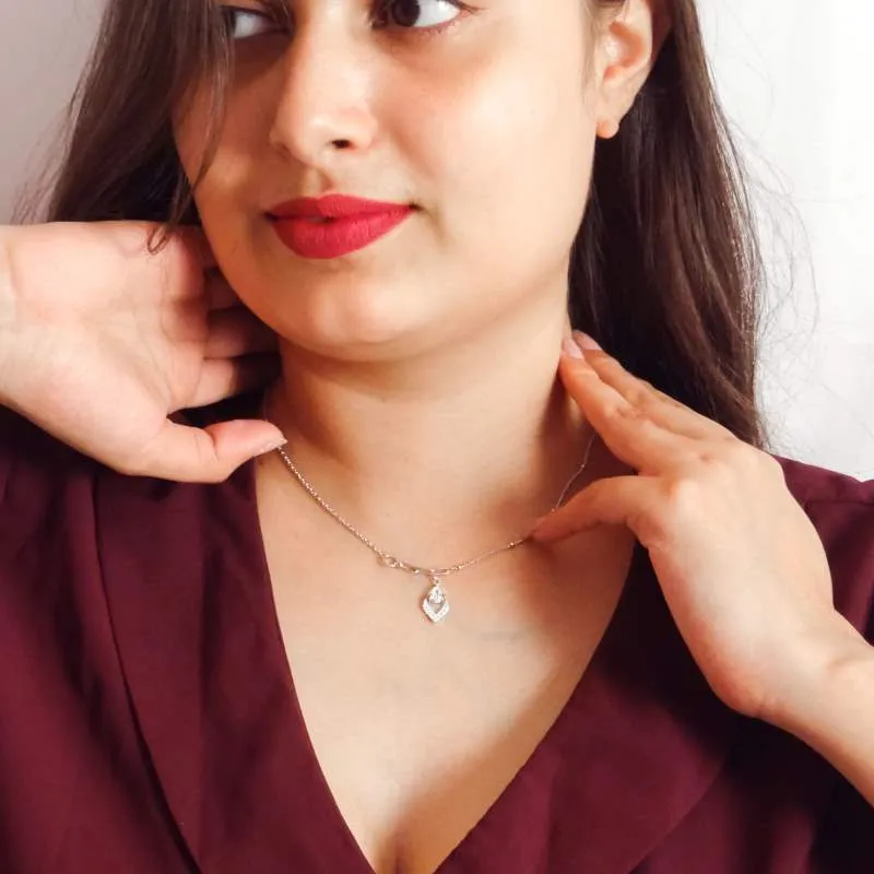 Radiant Teardrop Necklace with Center Zircon