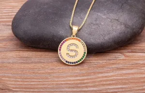 Rainbow Initial Necklace