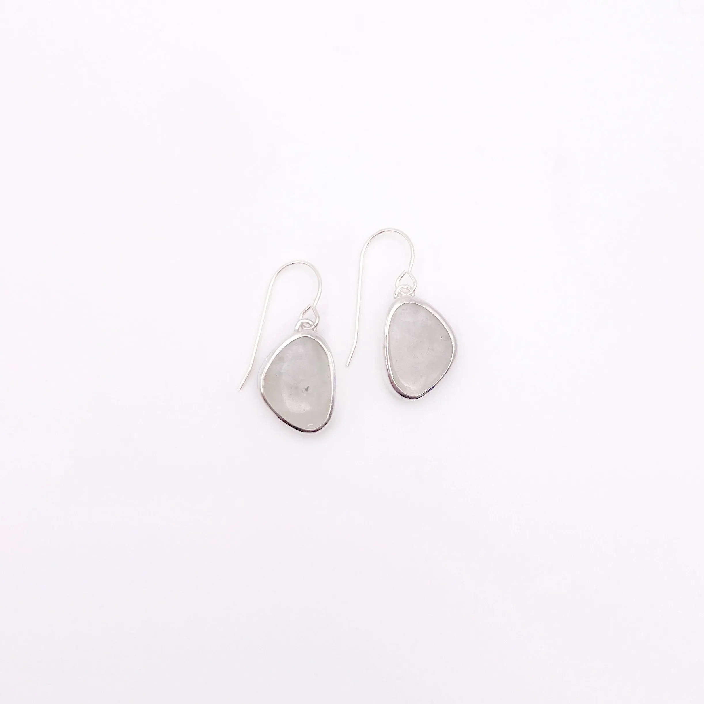 Rainbow Moonstone Dangle Earring No. 01