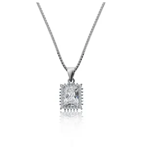 Rectangular Princess Solitaire Necklace