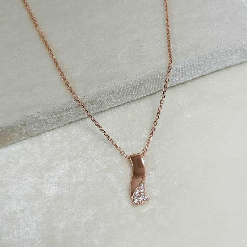 Rose Gold Wave of Success Necklace
