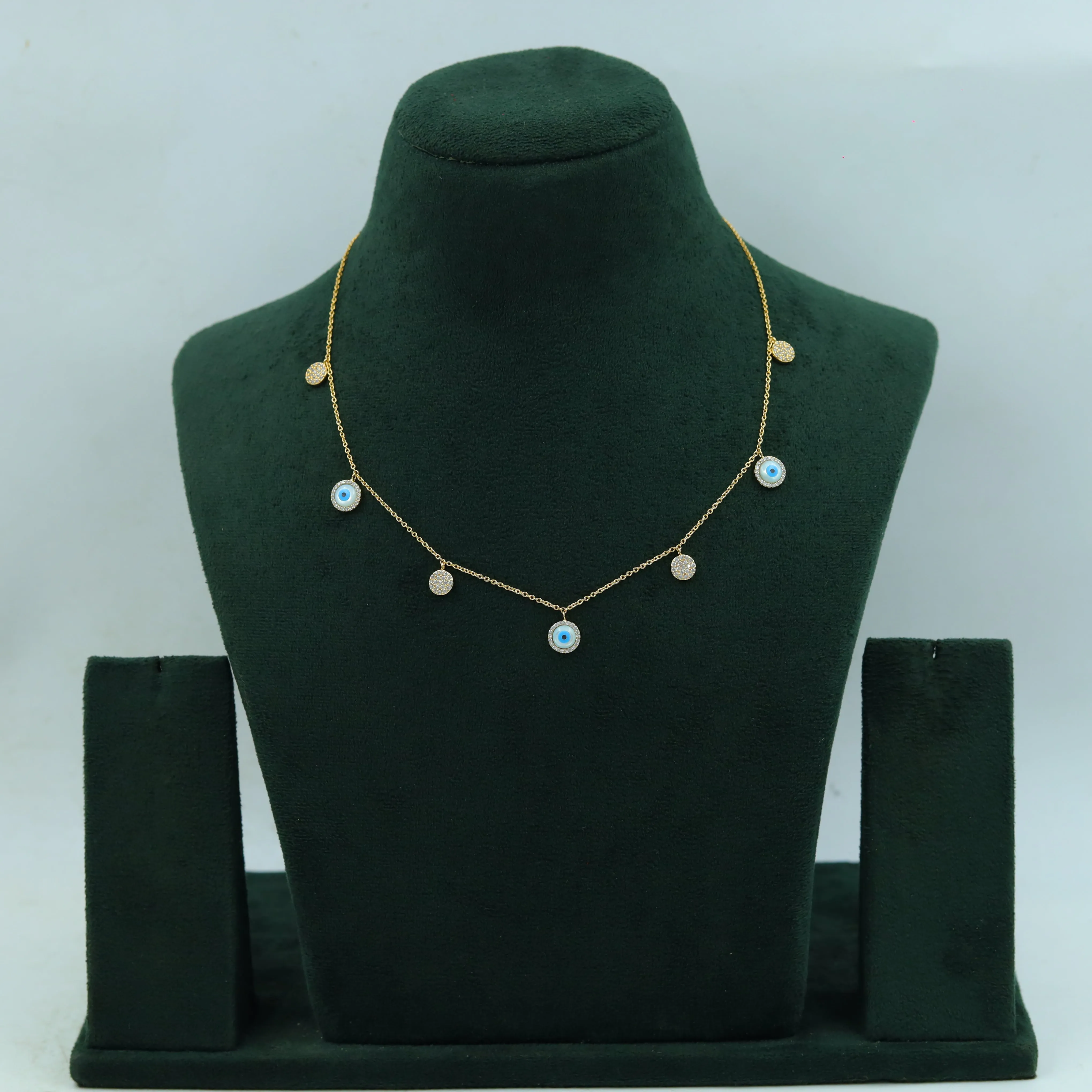 Round Neck Zircon/AD Necklace 15168-05