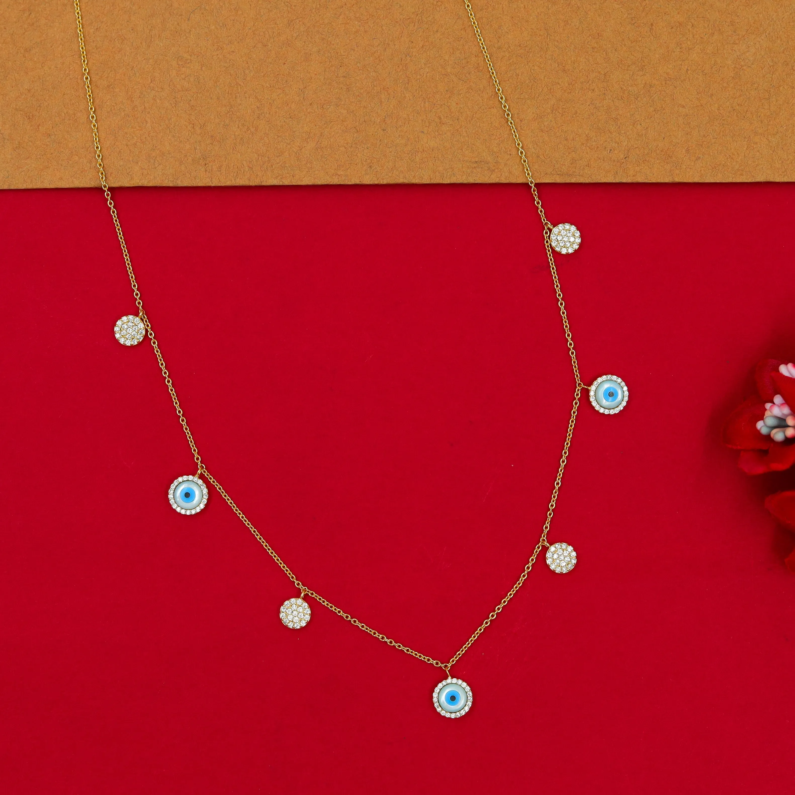 Round Neck Zircon/AD Necklace 15168-05