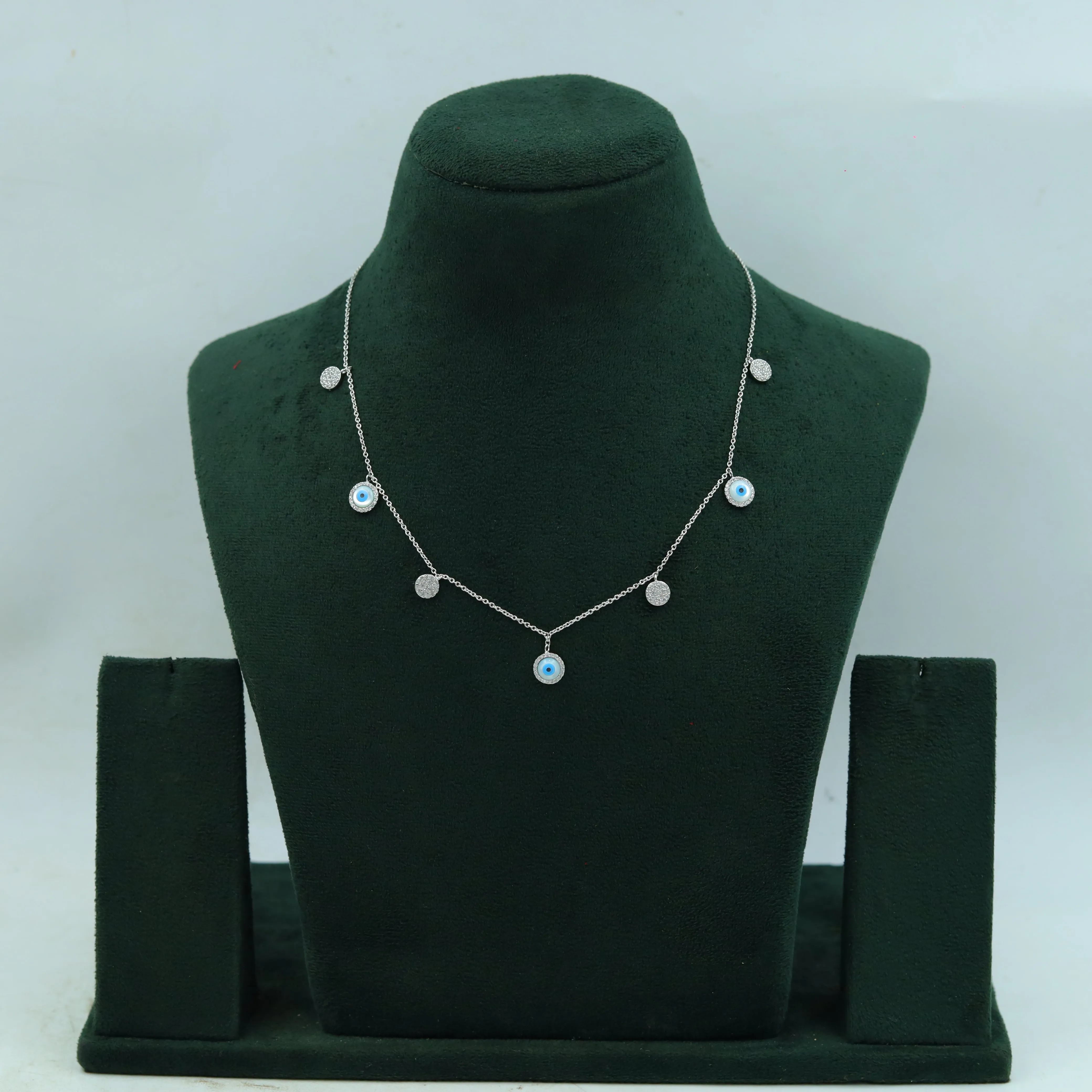 Round Neck Zircon/AD Necklace 15168-05