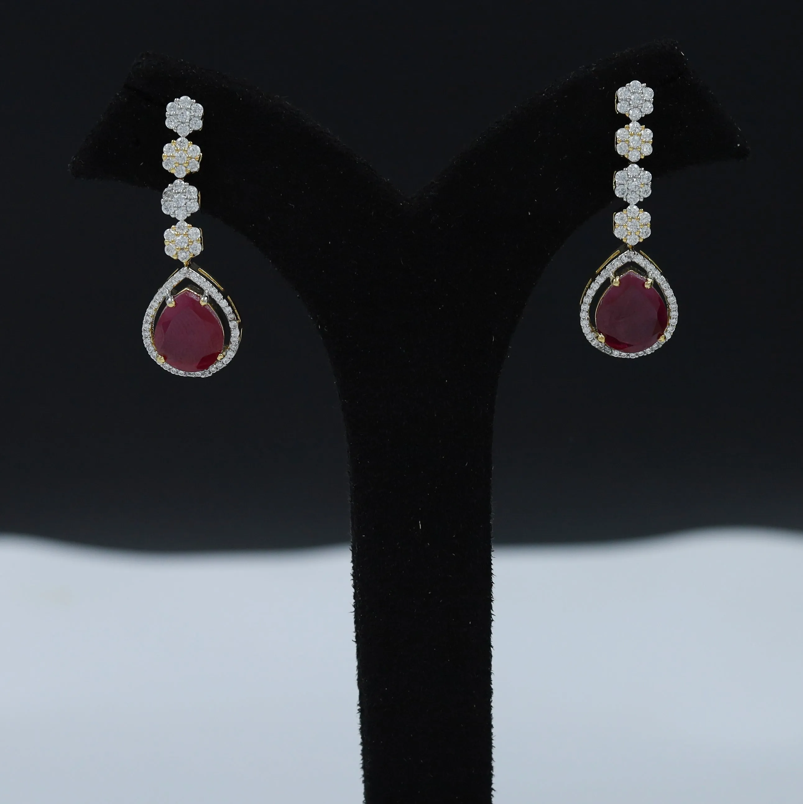 Round Neck Zircon/AD Necklace Set 11630-08