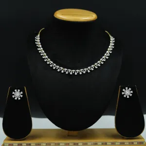 Round Neck Zircon/AD Necklace Set 11631-08