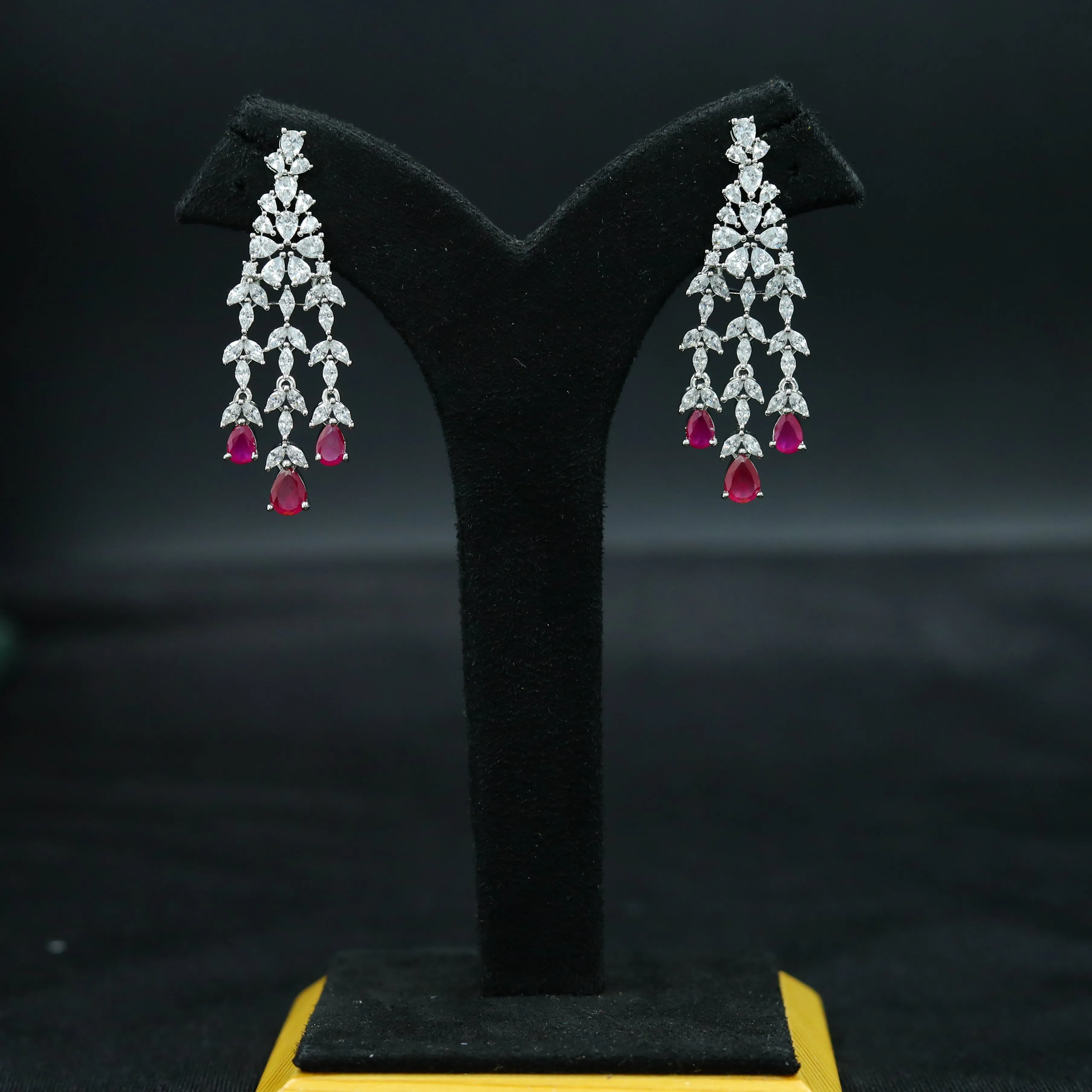 Round Neck Zircon/AD Necklace Set 11904-69