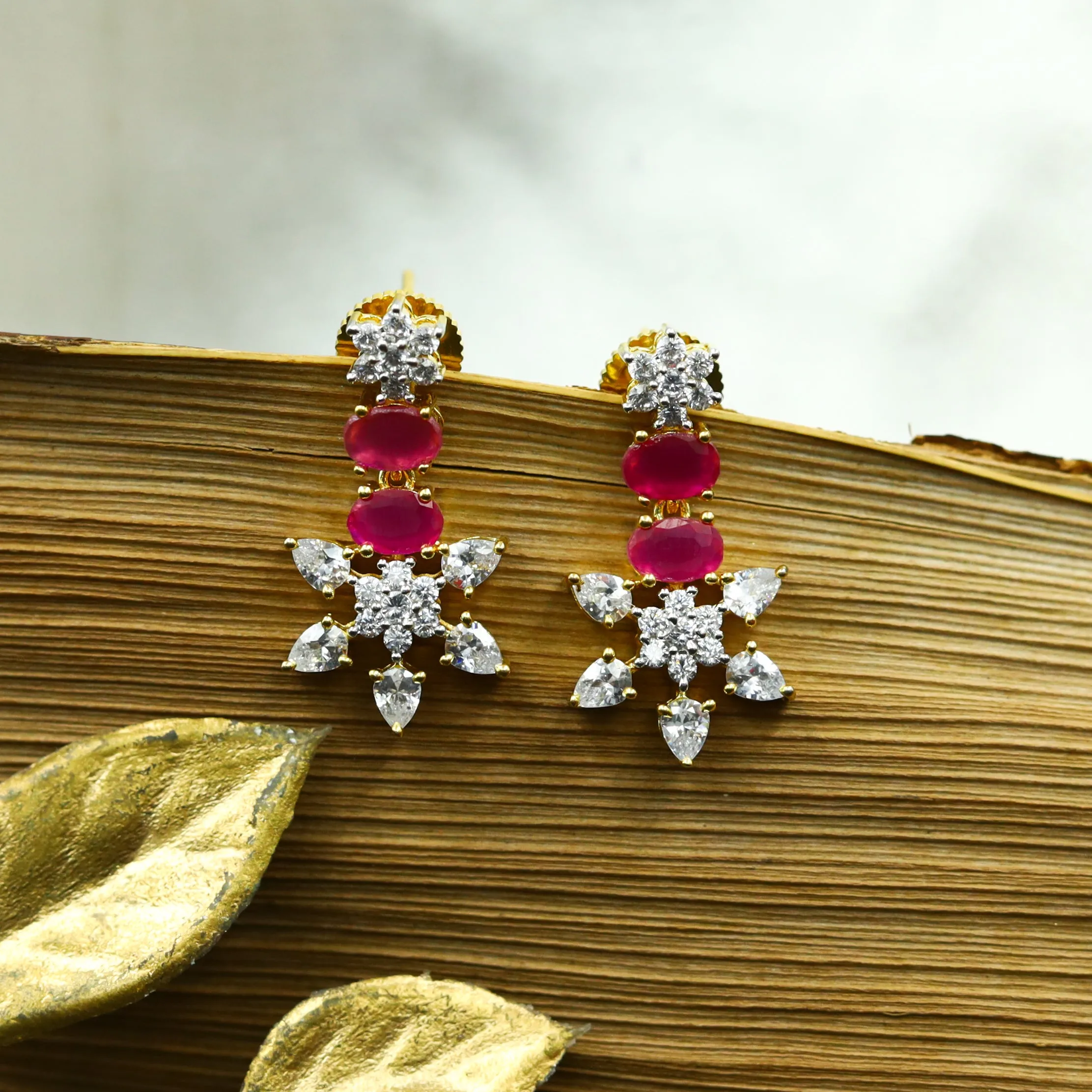 Round Neck Zircon/AD Necklace Set 12765-68