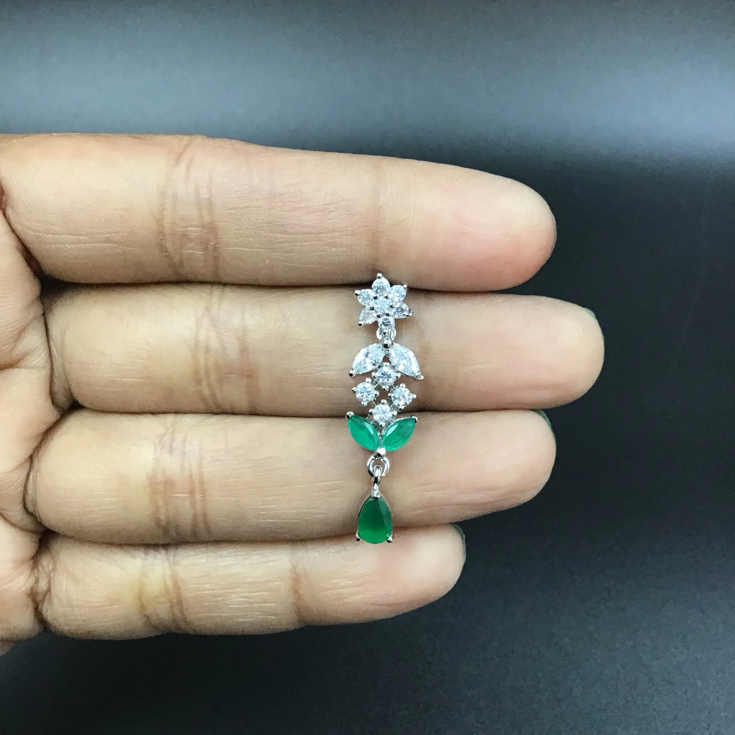 Round Neck Zircon/AD Necklace Set 3154-11