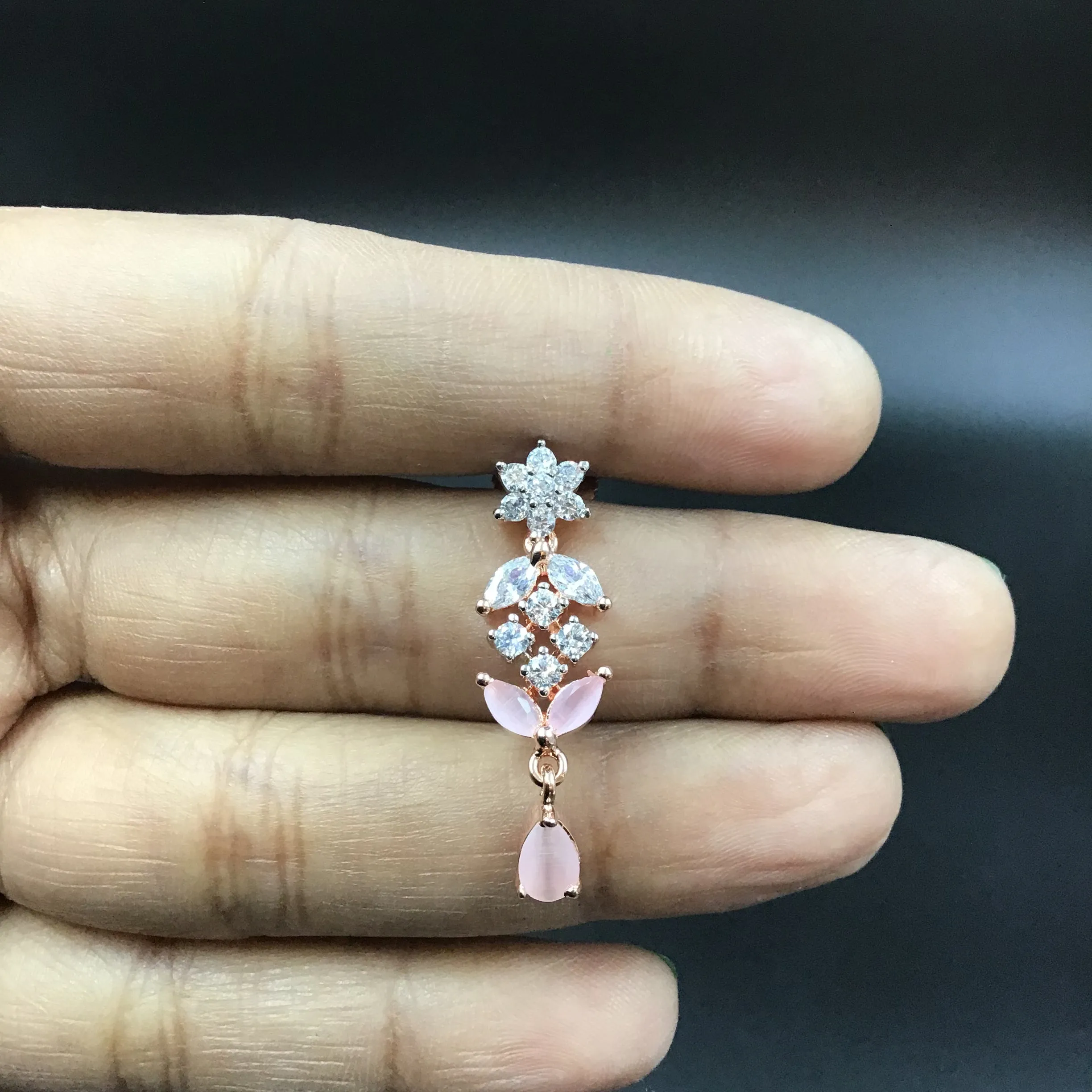 Round Neck Zircon/AD Necklace Set 3155-11