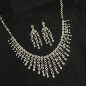 Round Neck Zircon/AD Necklace Set 6123-08