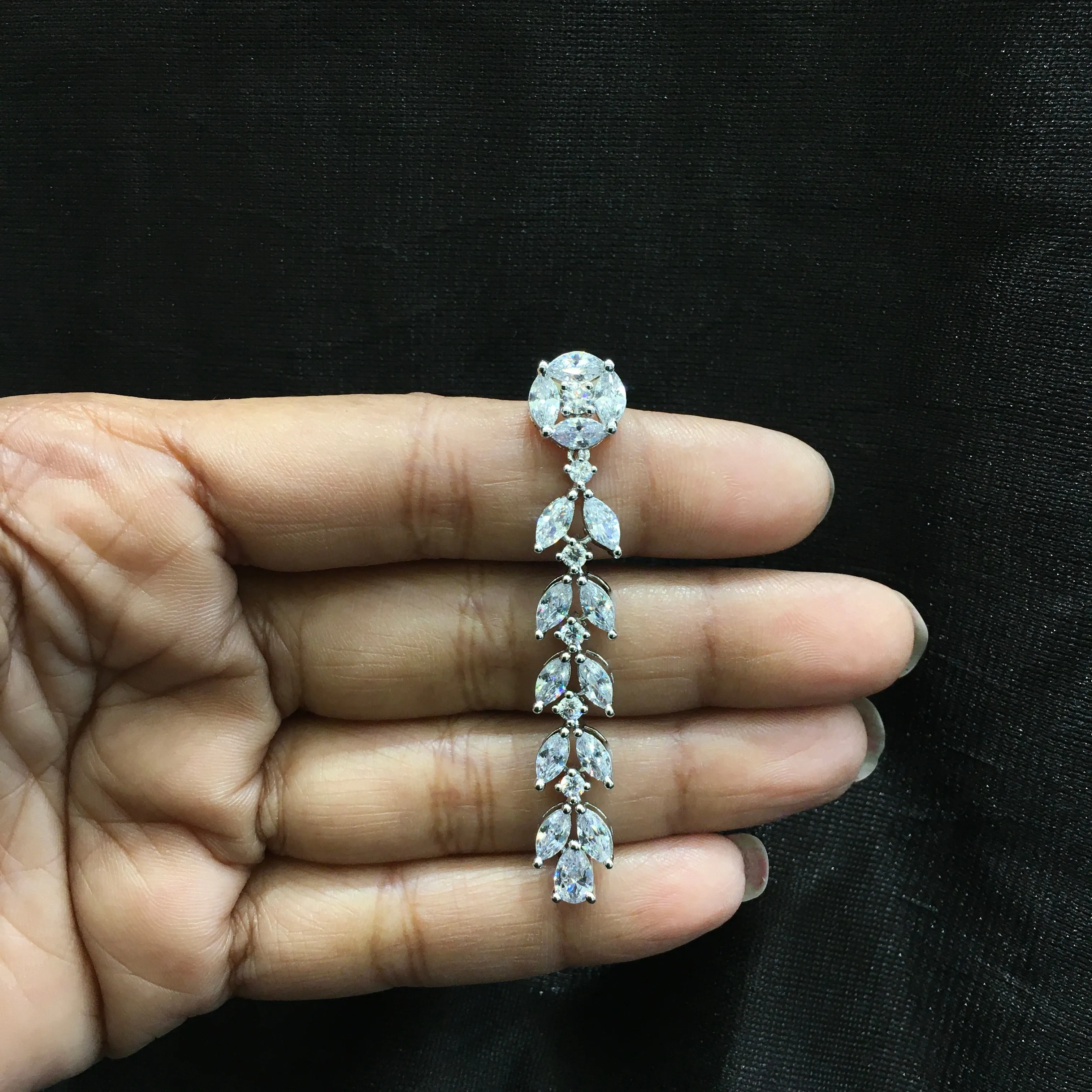 Round Neck Zircon/AD Necklace Set 6124-08
