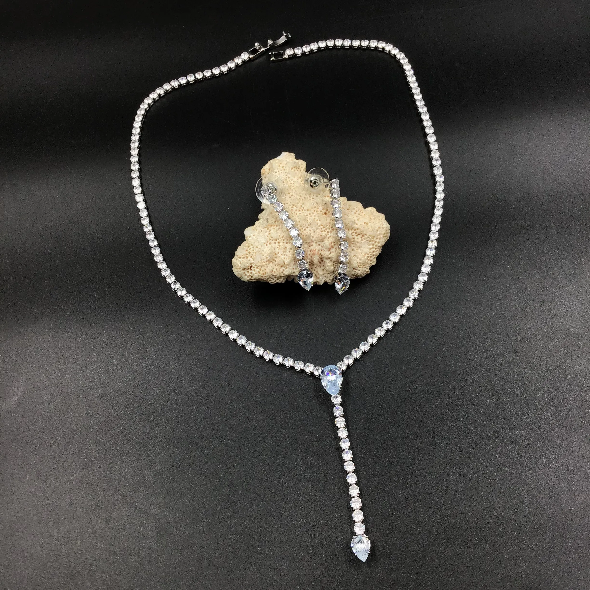 Round Neck Zircon/AD Necklace Set 7170-33