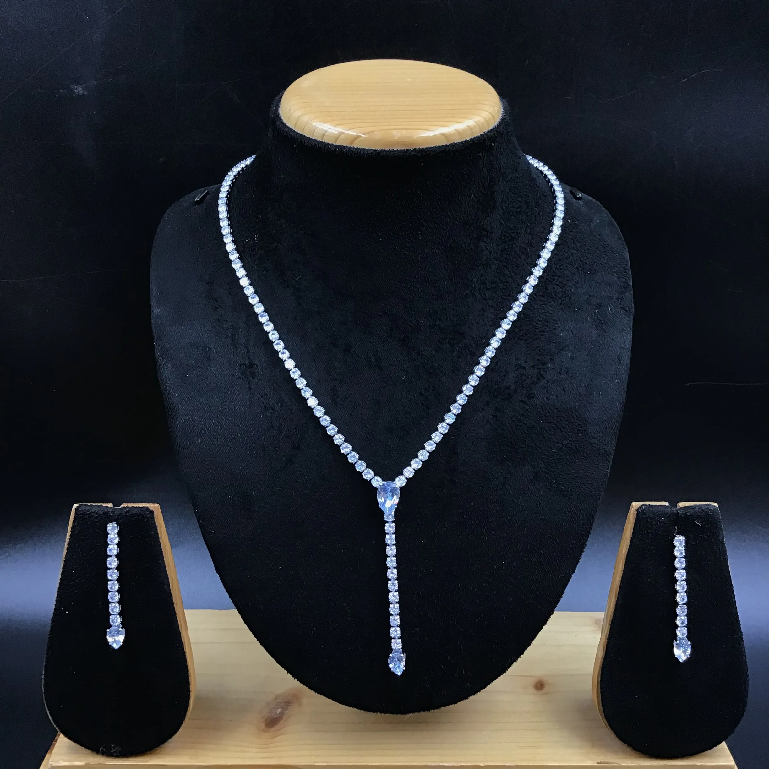 Round Neck Zircon/AD Necklace Set 7170-33