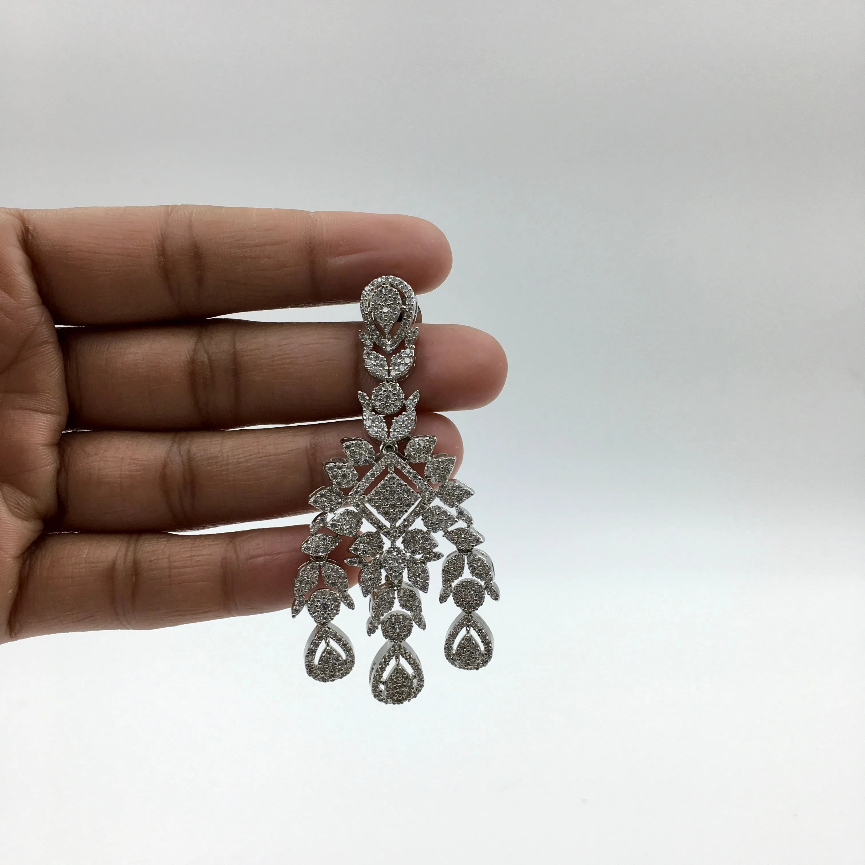Round Neck Zircon/AD Necklace Set 8570-08