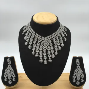 Round Neck Zircon/AD Necklace Set 8570-08