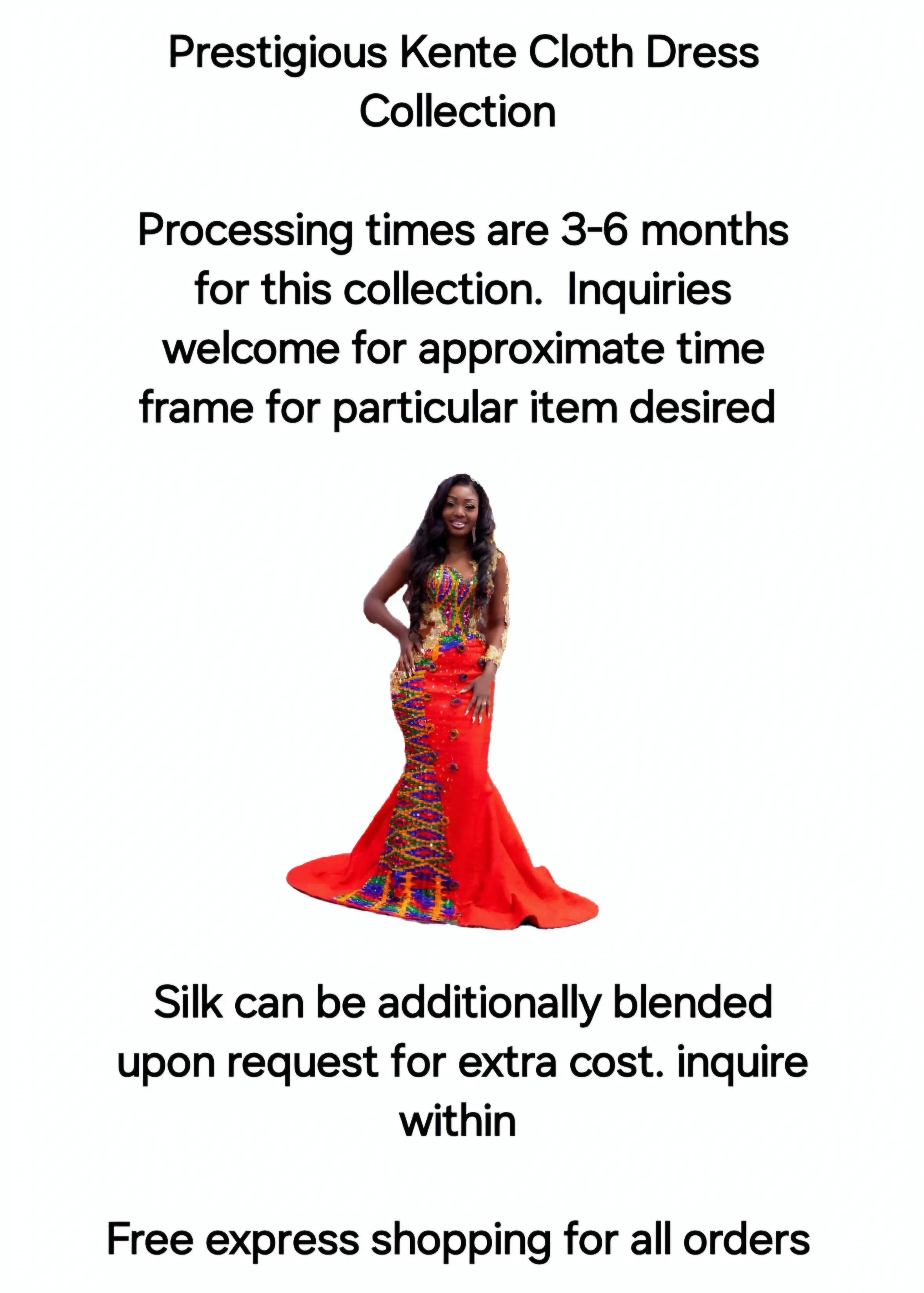 Royal Weaved Kente Wedding/ Event Dress D455