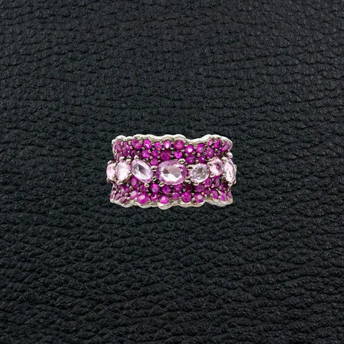 Ruby & Pink Sapphire Band Ring