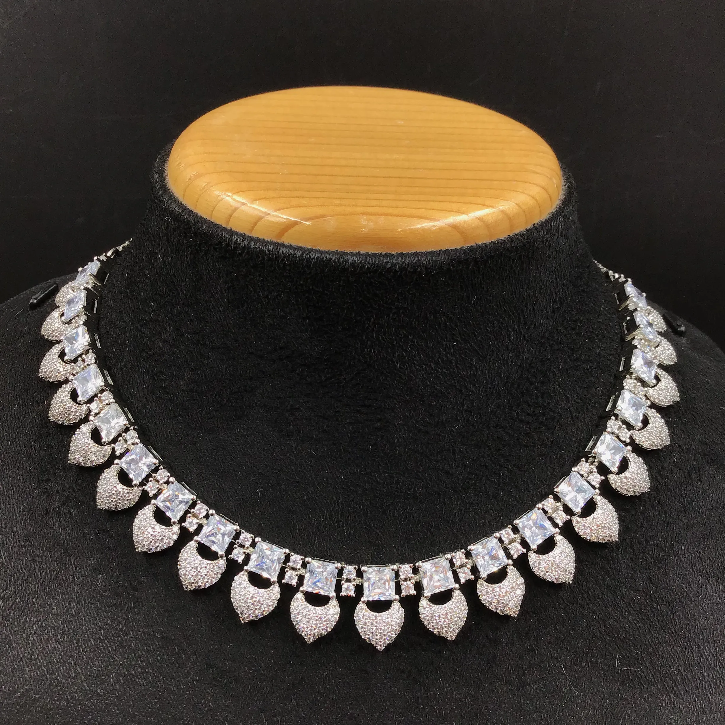 Silver Zircon/AD Necklace Set 15206-2353