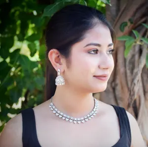 Silver Zircon/AD Necklace Set 15206-2353