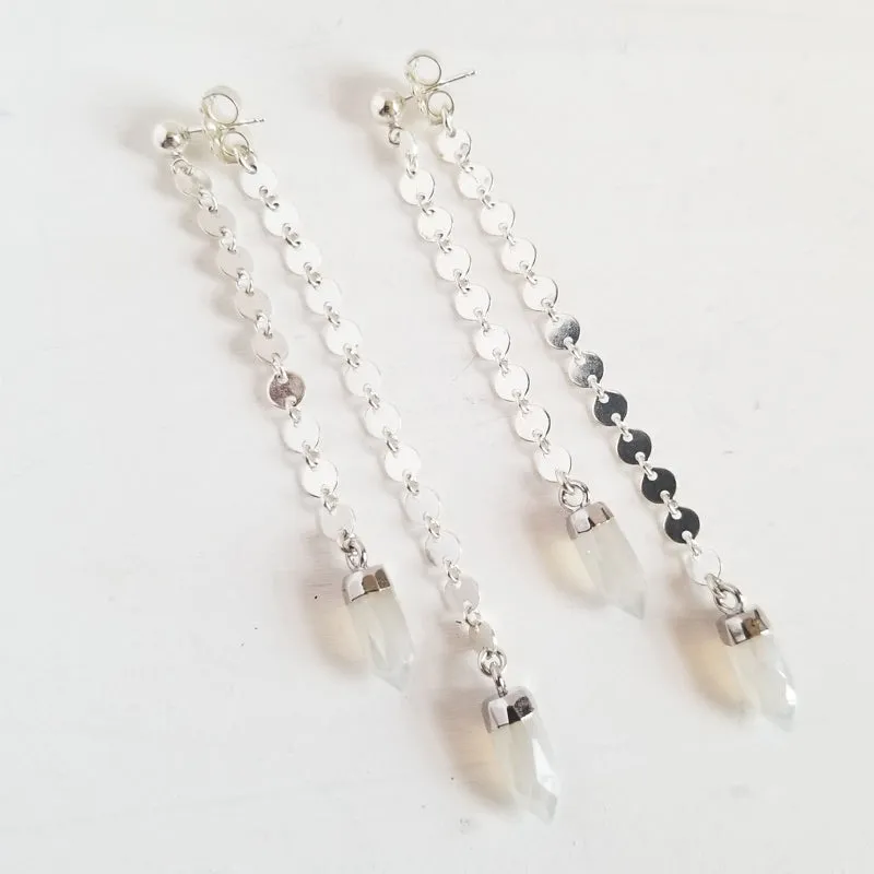 Spike Swinger Earrings - Moonstone
