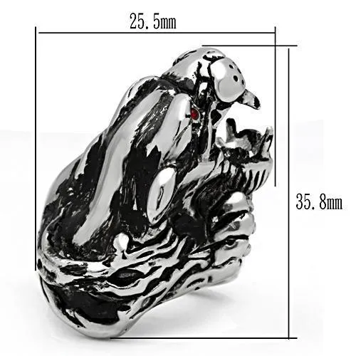 Stainless Steel Ring Top GRD Crystal Ruby TK330 for Men Style High