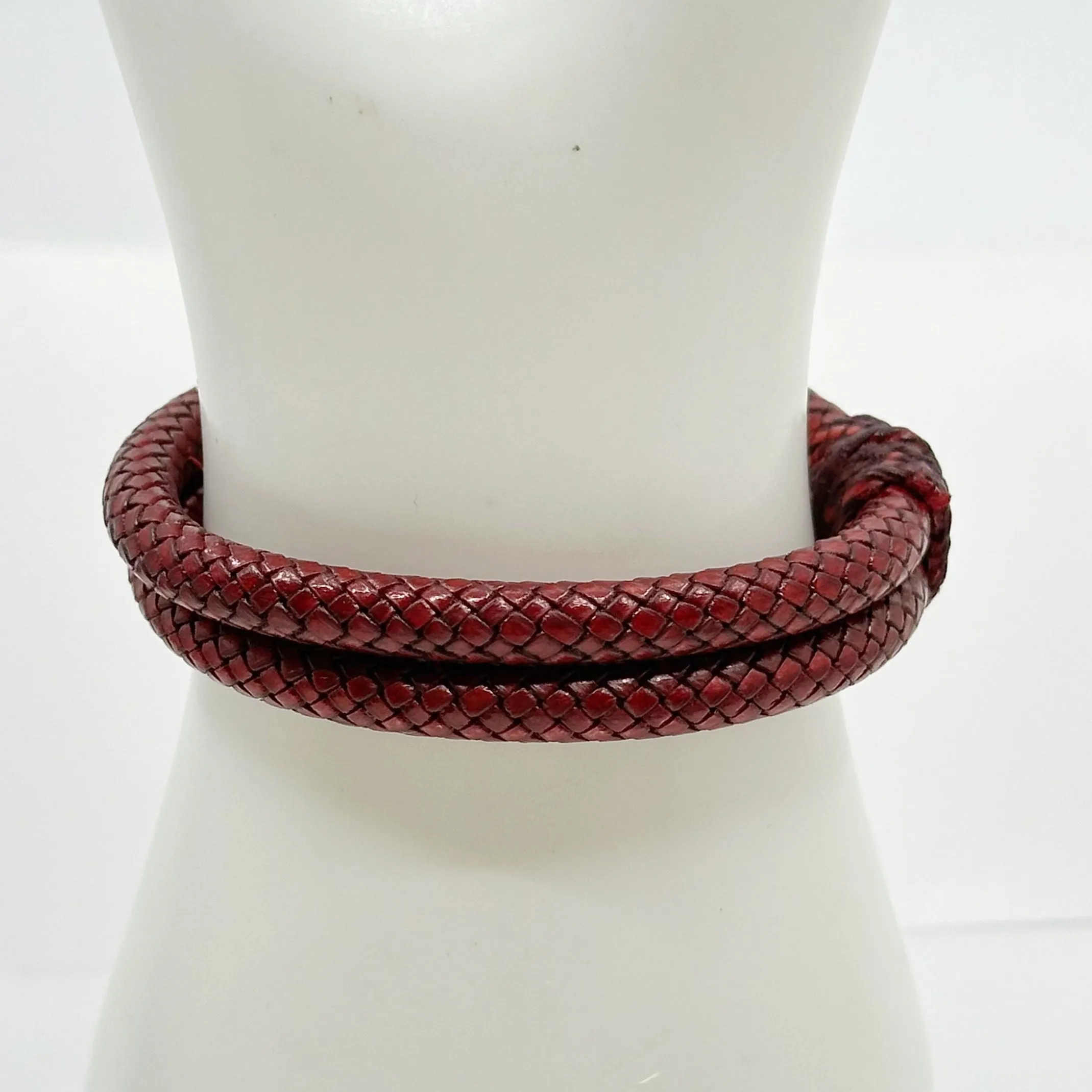 sterling silver leather bracelet