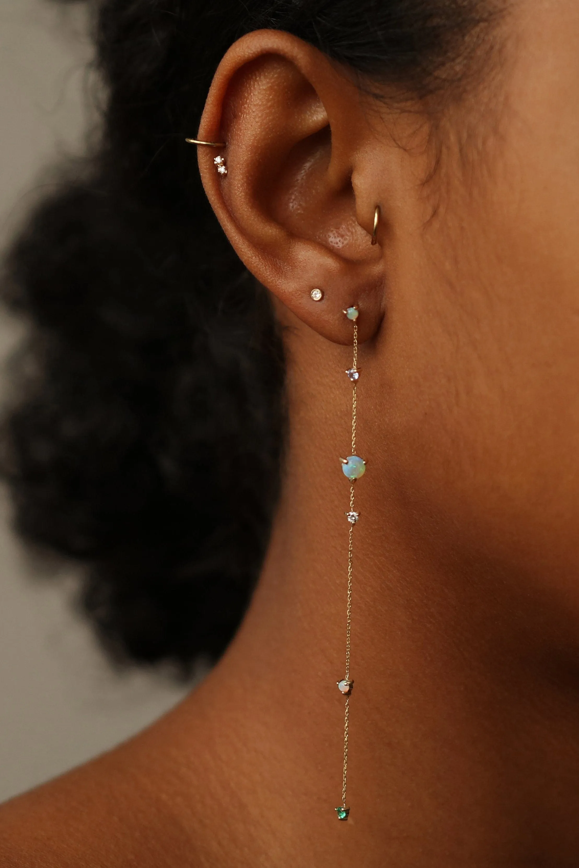Tonal Linear Chain Earrings