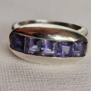 Unique Faceted Amethyst Silver Sterling 925 Ring
