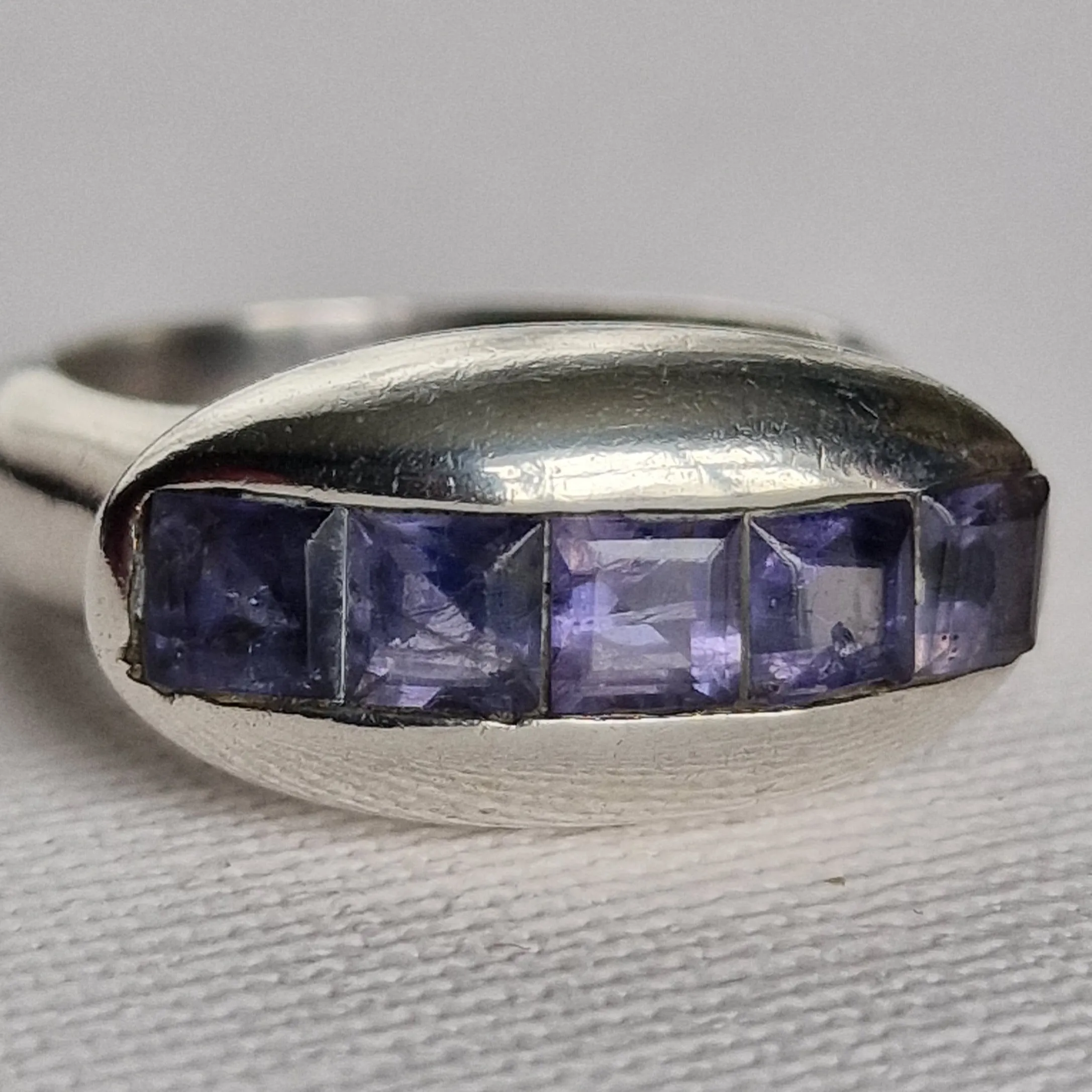 Unique Faceted Amethyst Silver Sterling 925 Ring