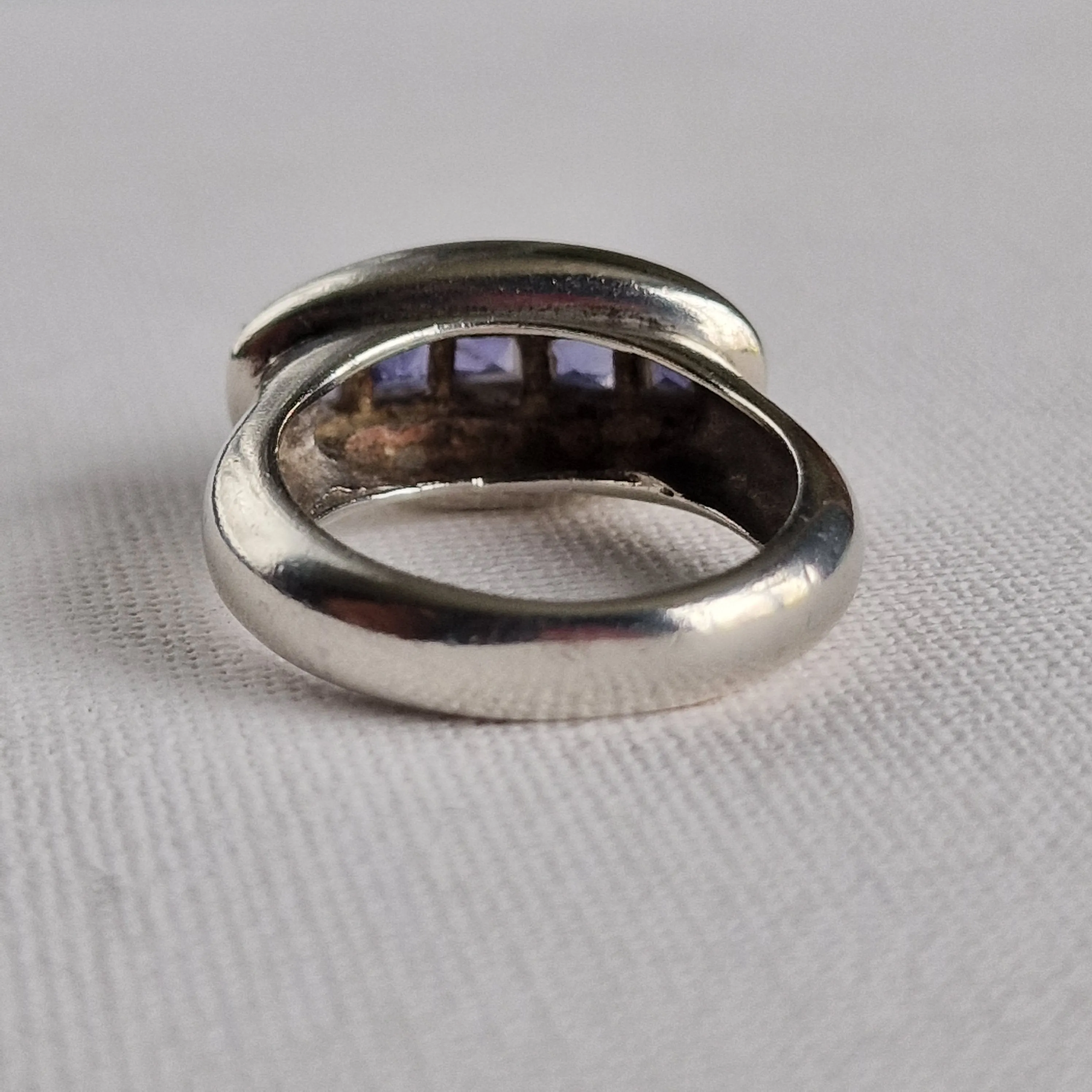 Unique Faceted Amethyst Silver Sterling 925 Ring