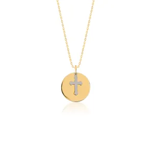Versatile Cross Charm Disc Pendant